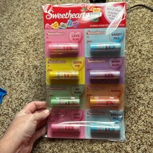 Sweethearts flavored lip balms and cards